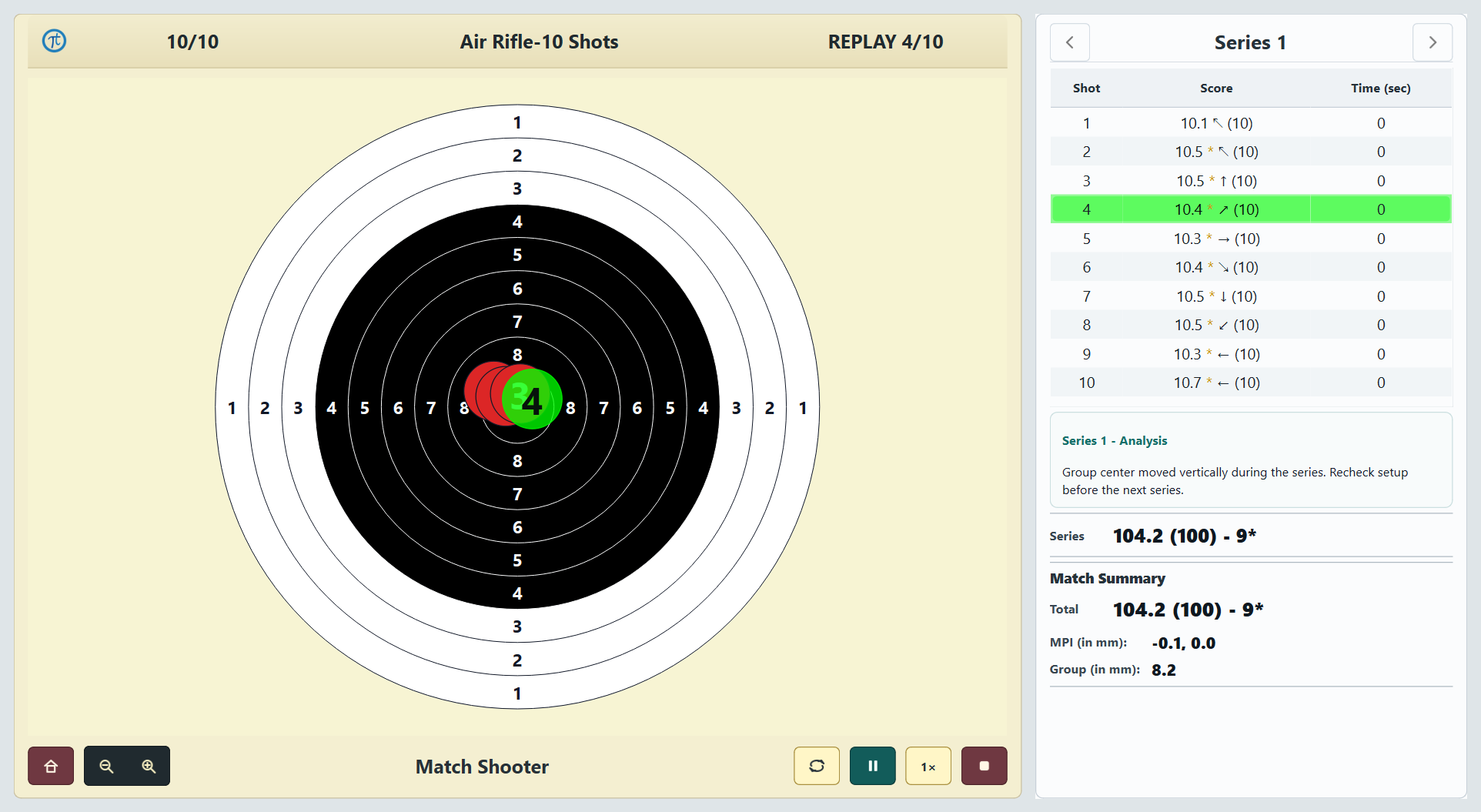 Tachus Scoring Software Standard match replay controls